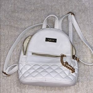 super cute BEBE white small backpack